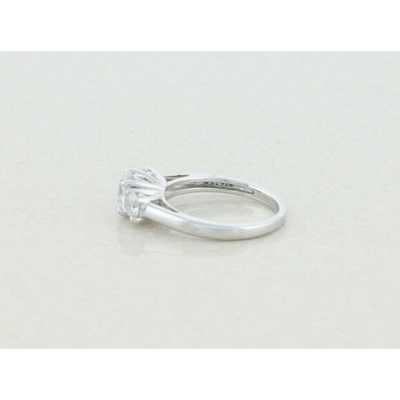 Sterling Silver CZ Three Stone Ring Size 6 Pretty Sparkly - Picture 6 of 8